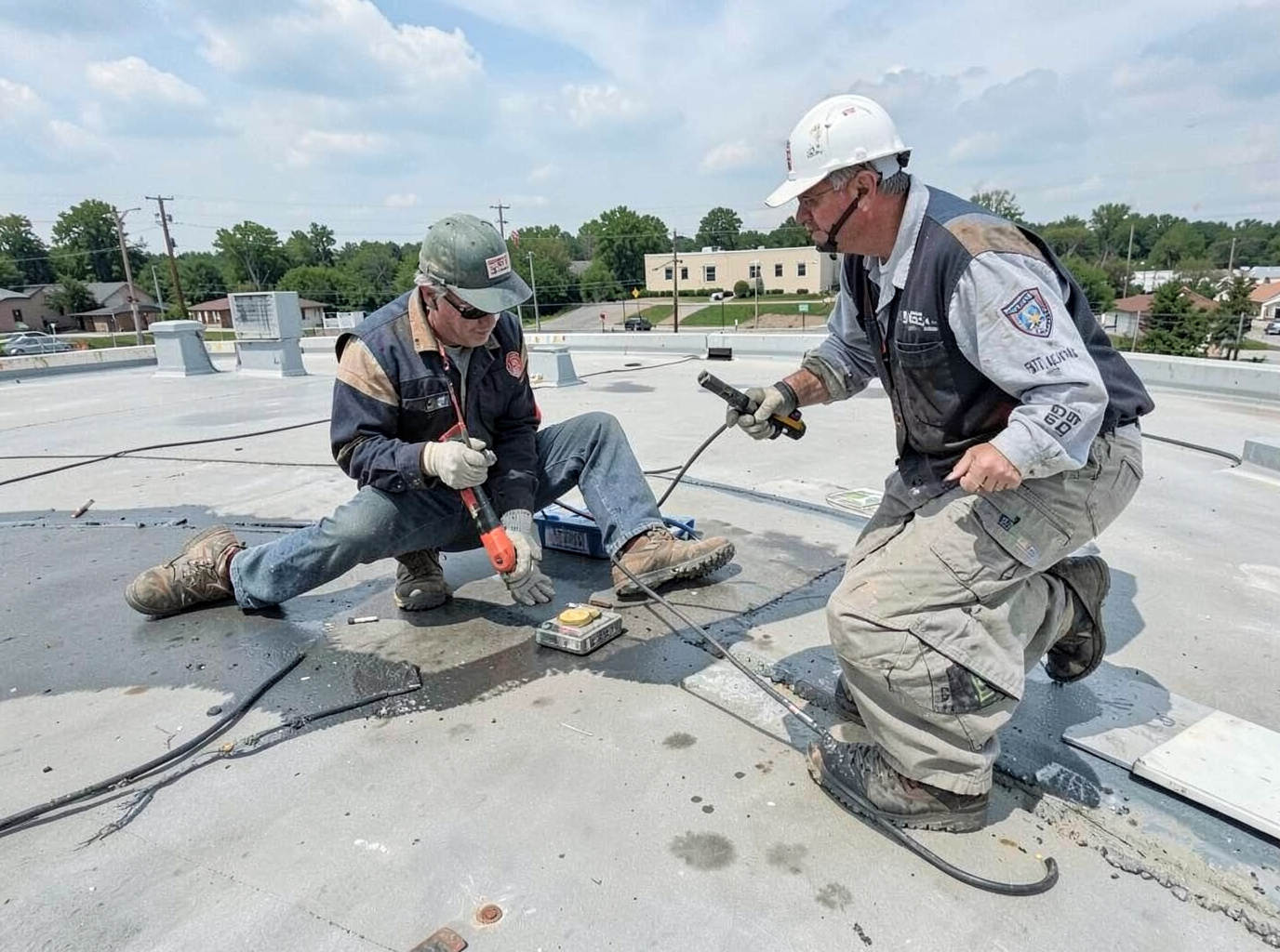 Commercial Flat Roof Repair in St. Joseph